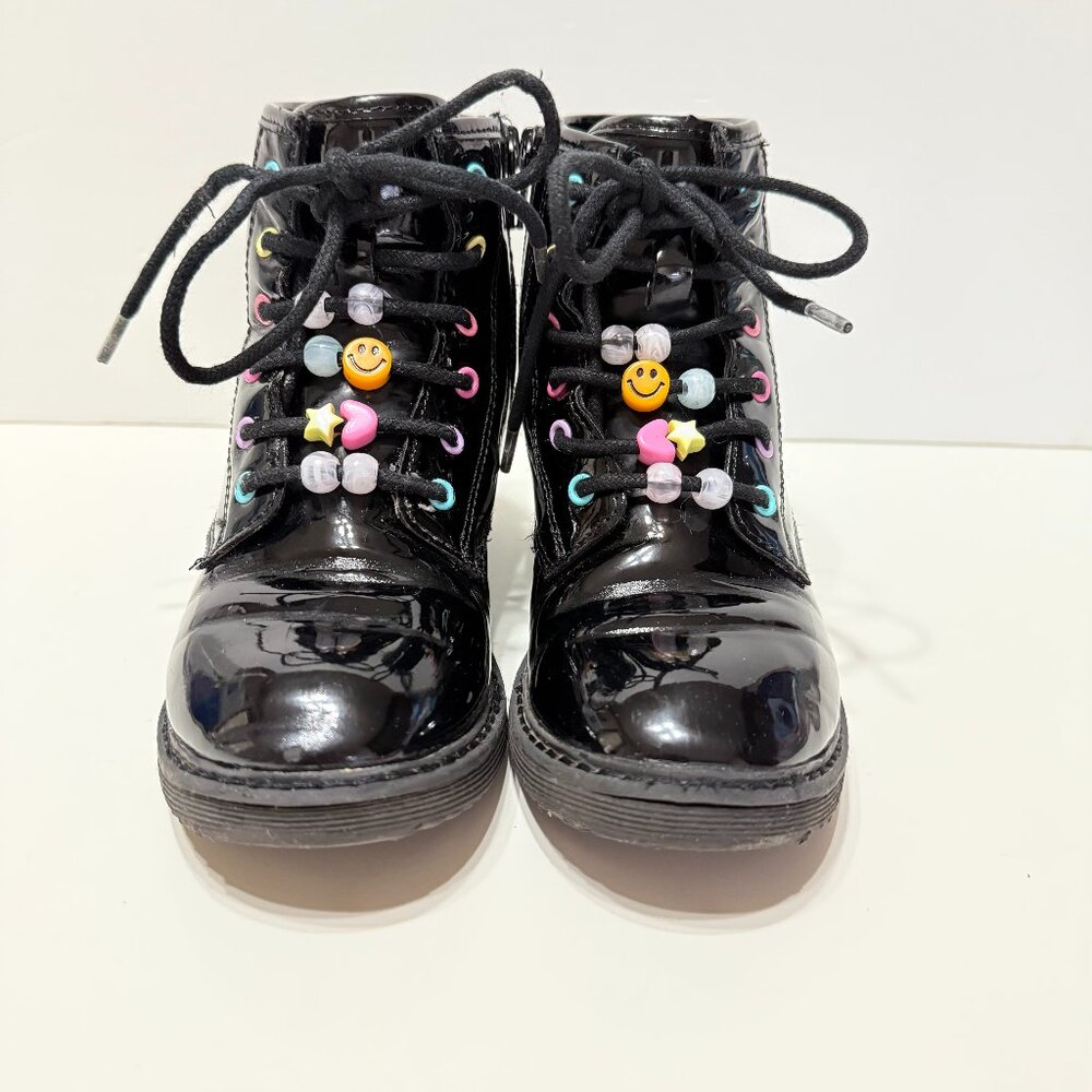 The Children's Place Girls Beaded Lace up Booties Black Size 13y